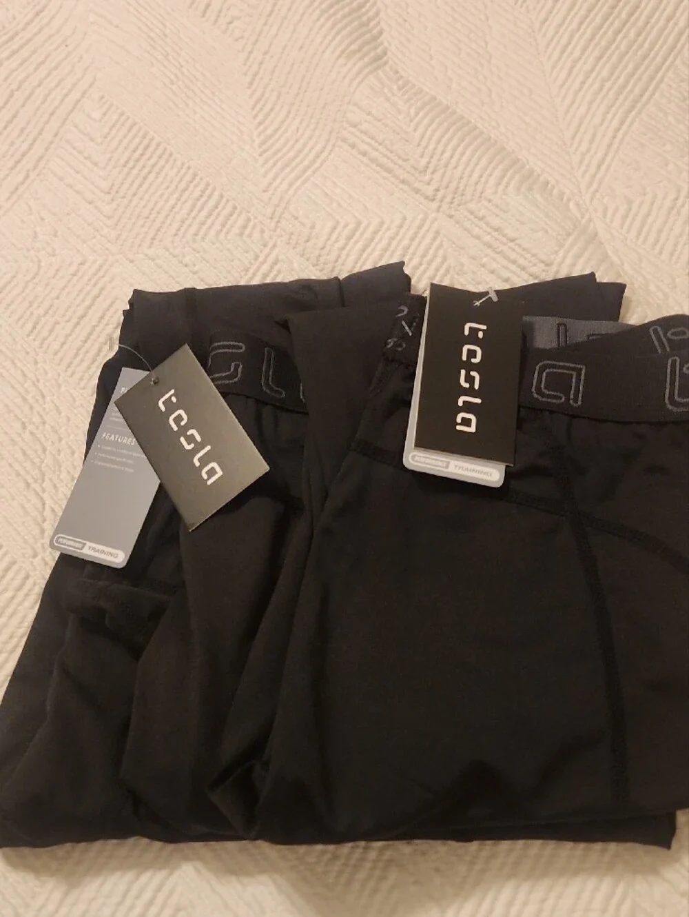 Tesla Men's Black Compression Base Layer Leggings - 3 Pack